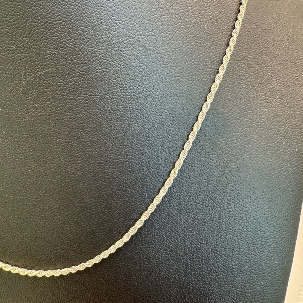 Diamond Cut Rope Chain Silver Adjustable