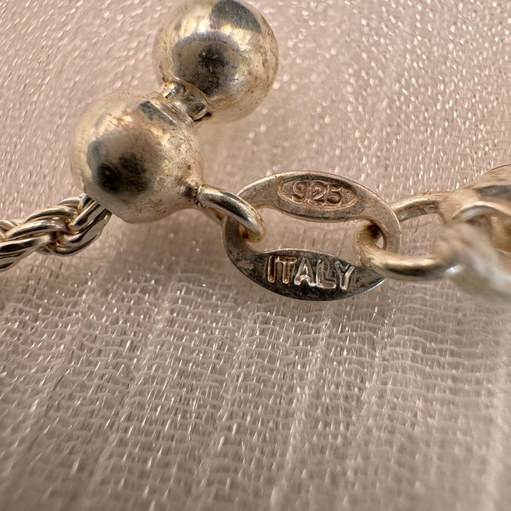 Diamond Cut Rope Chain Silver Adjustable