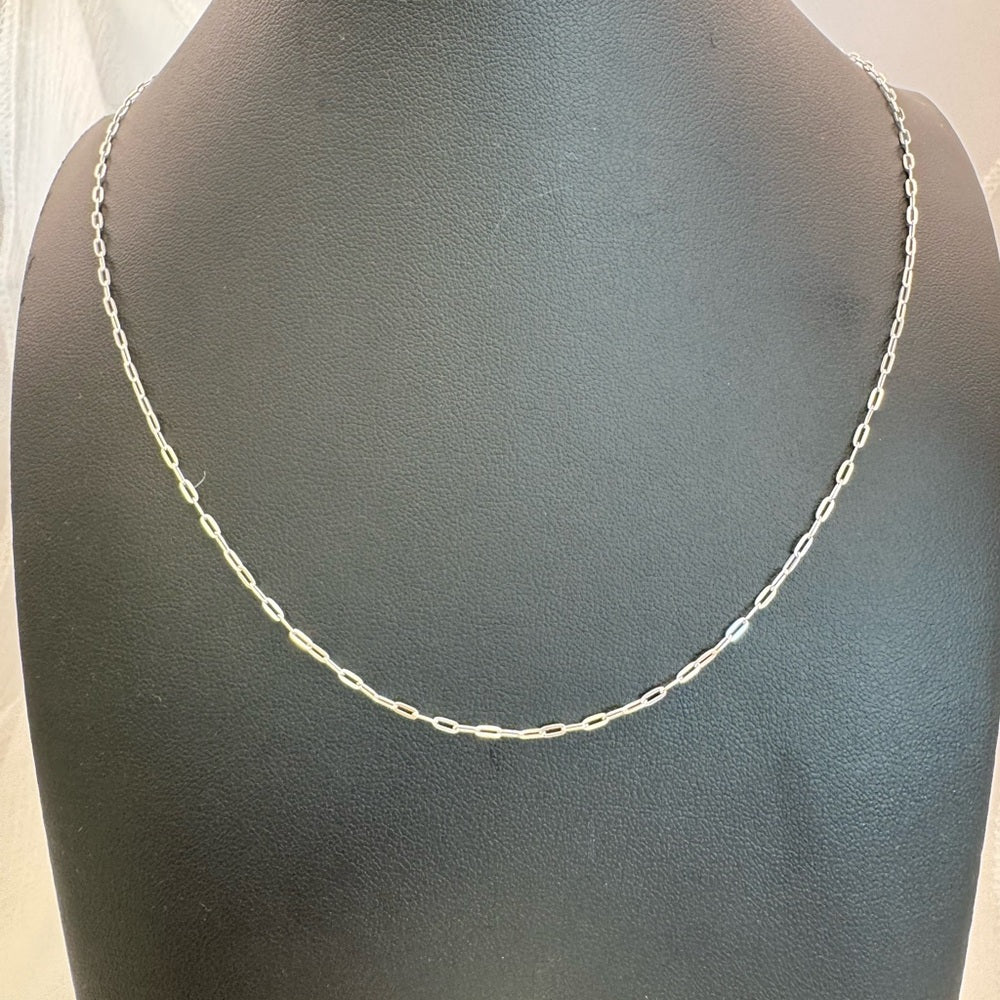 Mini Paperclip Chain Silver Adjustable
