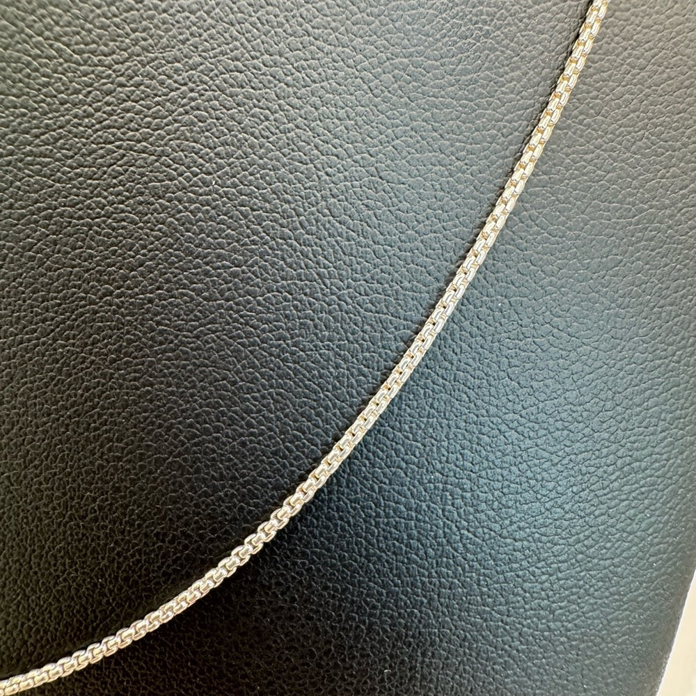 Mini Rolled Box Chain Silver Adjustable