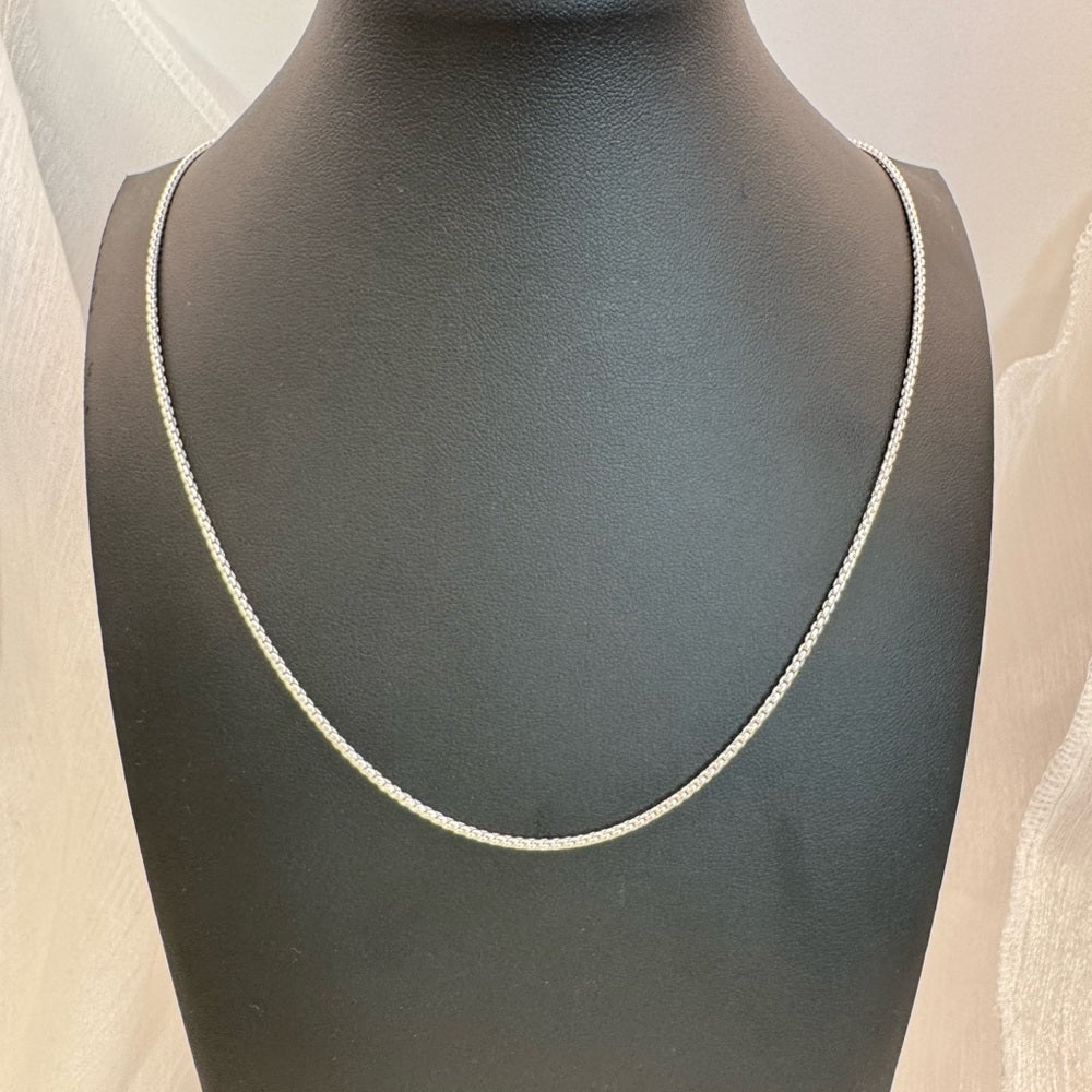 Rolled Box Chain Silver Adjustable