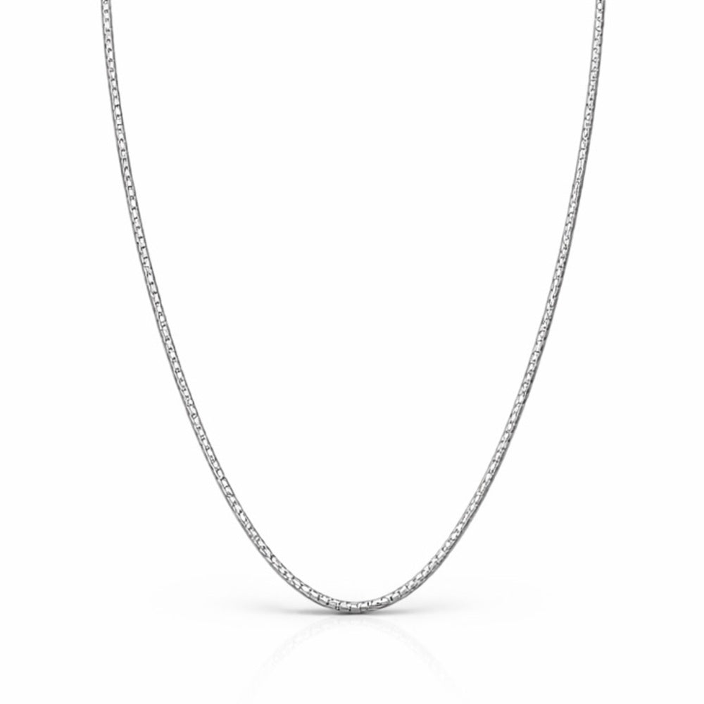 Mini Rolled Box Chain Silver Adjustable