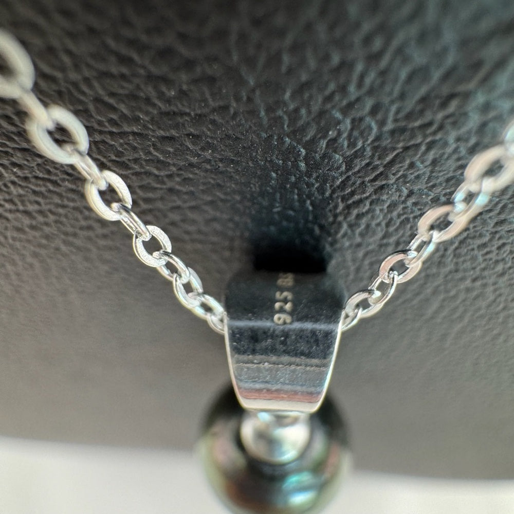 Sterling Silver Tahitian Semi Baroque Pearl Necklace (#31)