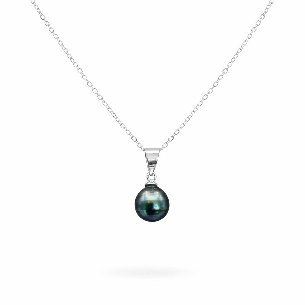Sterling Silver Tahitian Semi Baroque Pearl Necklace (#32)