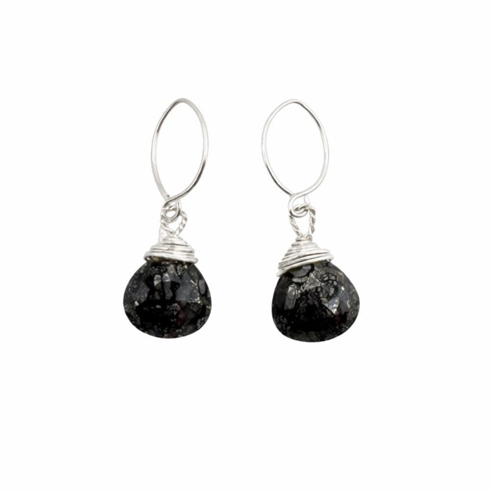 Pyrite Glass Earrings (HP7020)