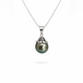 Sterling Silver Tahitian Semi Baroque Pearl Necklace (#38)