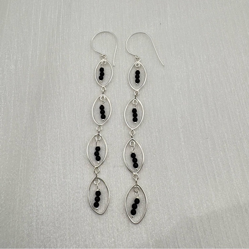 Black Onyx Hook Earrings (HK6727)