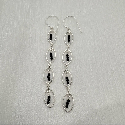 Black Onyx Hook Earrings (HK6727)