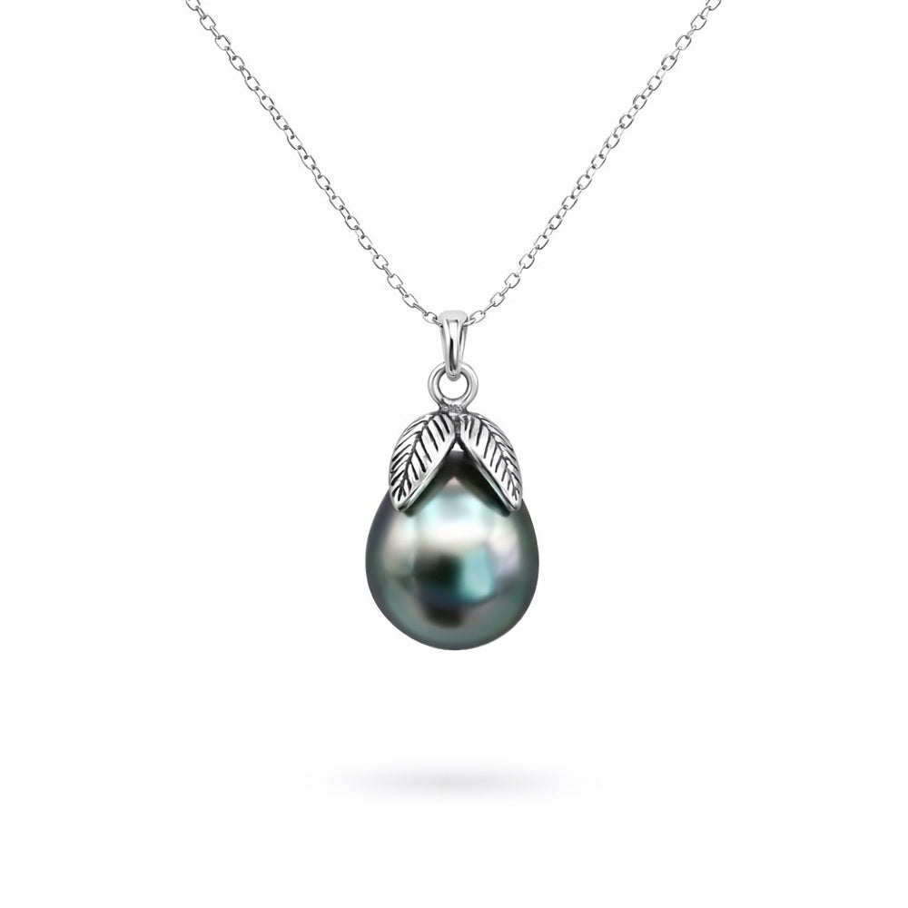 Sterling Silver Tahitian Semi Baroque Pearl Necklace (#42)