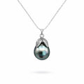 Sterling Silver Tahitian Semi Baroque Pearl Necklace (#42)