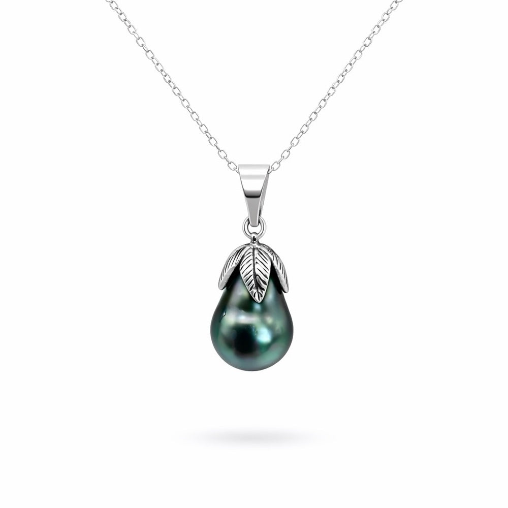 Sterling Silver Tahitian Semi Baroque Pearl Necklace (#43)