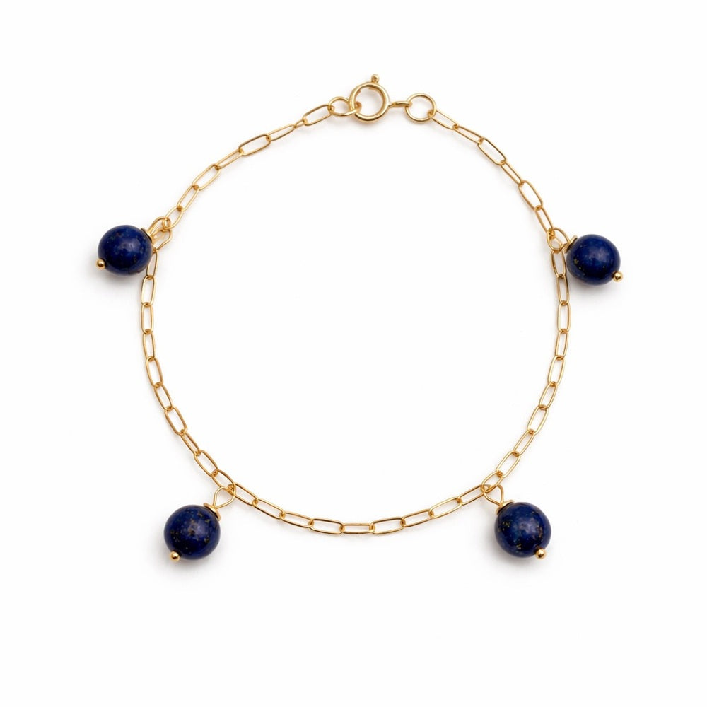 Lapis Paperclip Bracelet (B4044)
