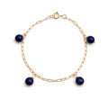 Lapis Paperclip Bracelet (B4044)