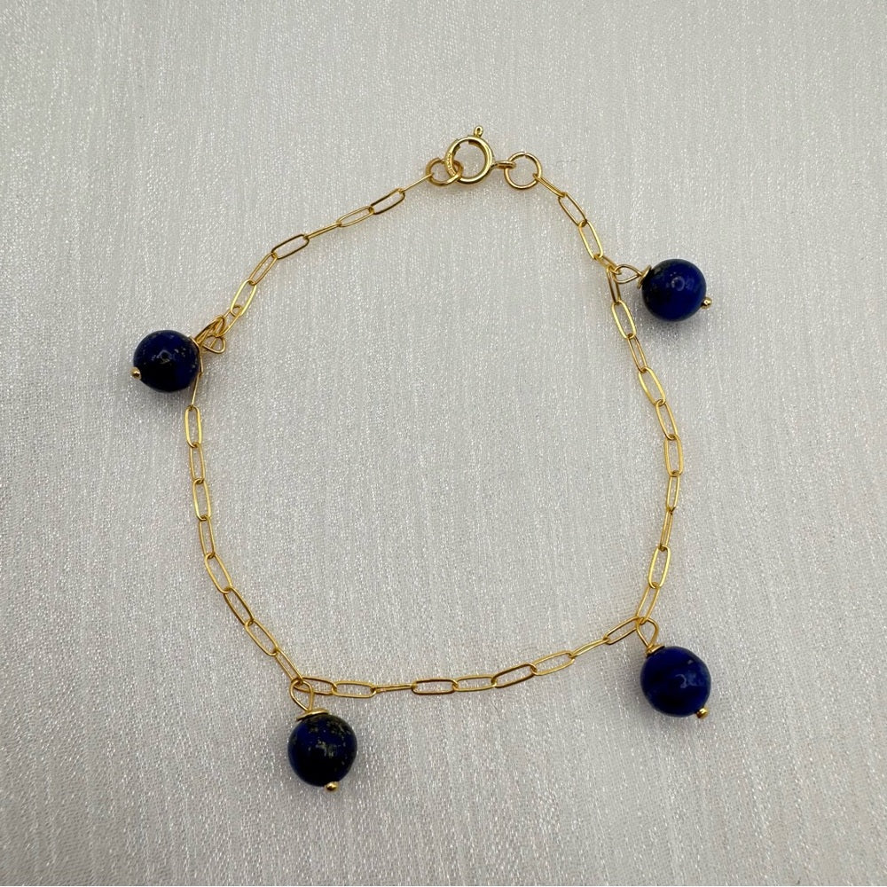 Lapis Paperclip Bracelet (B4044)