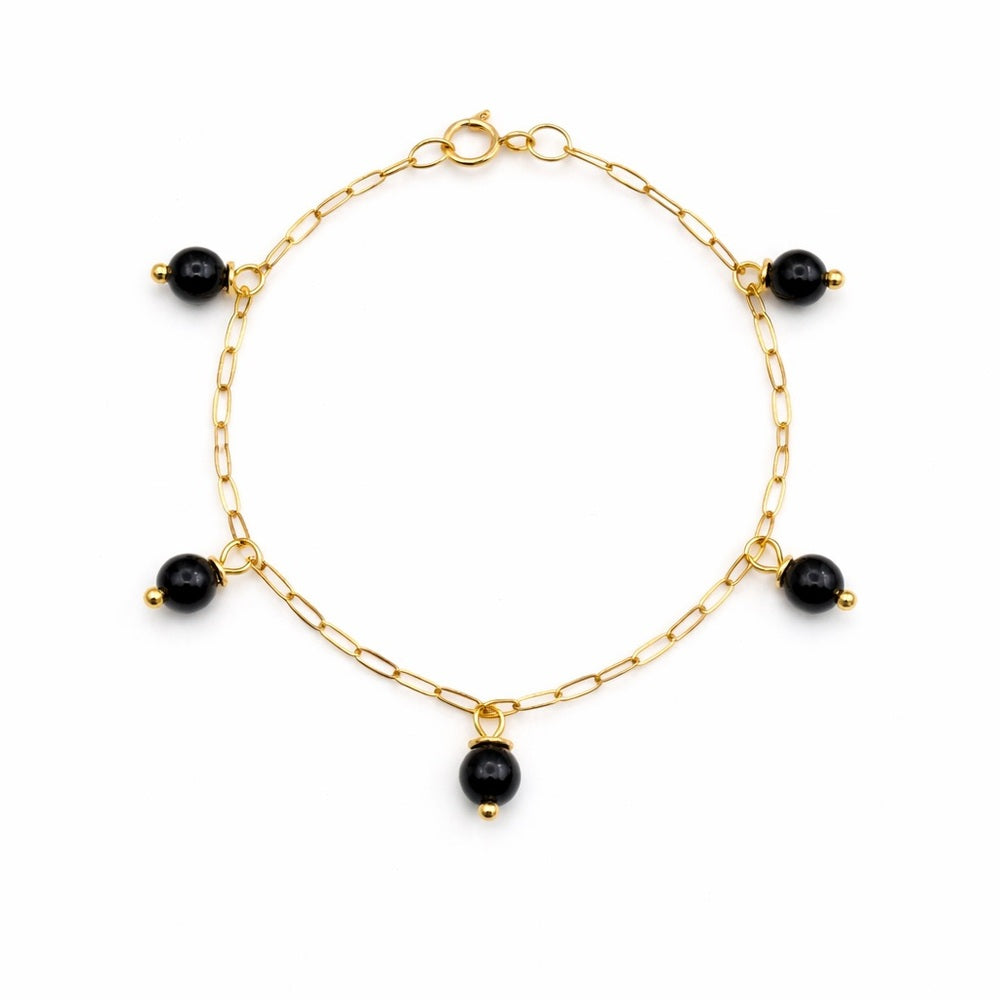 Black Onyx Paperclip Bracelet (B2000)
