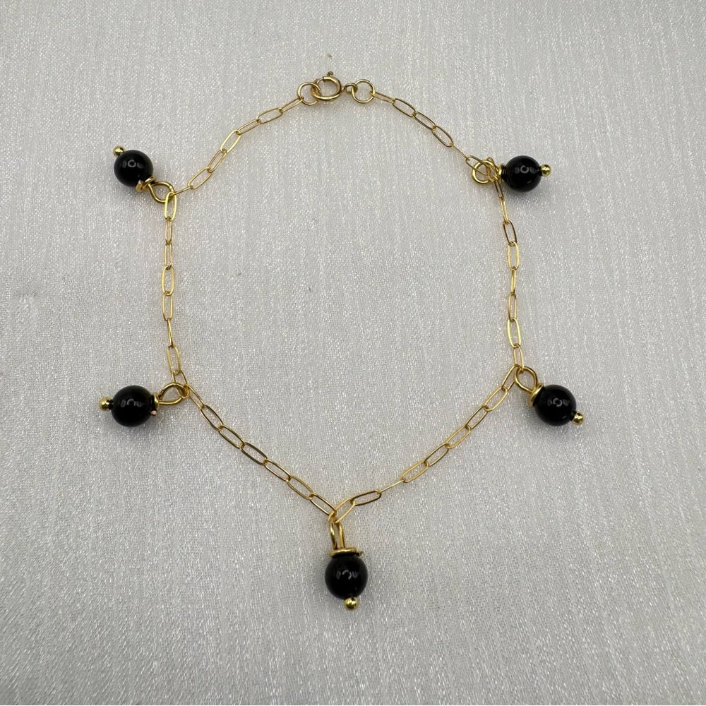 Black Onyx Paperclip Bracelet (B2000)