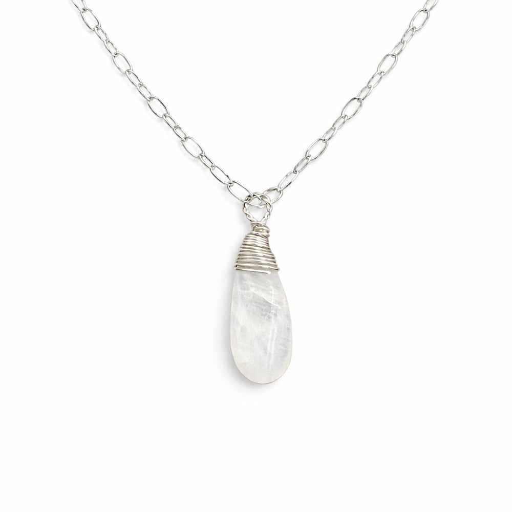 Moonstone Paperclip Necklace (N5020)