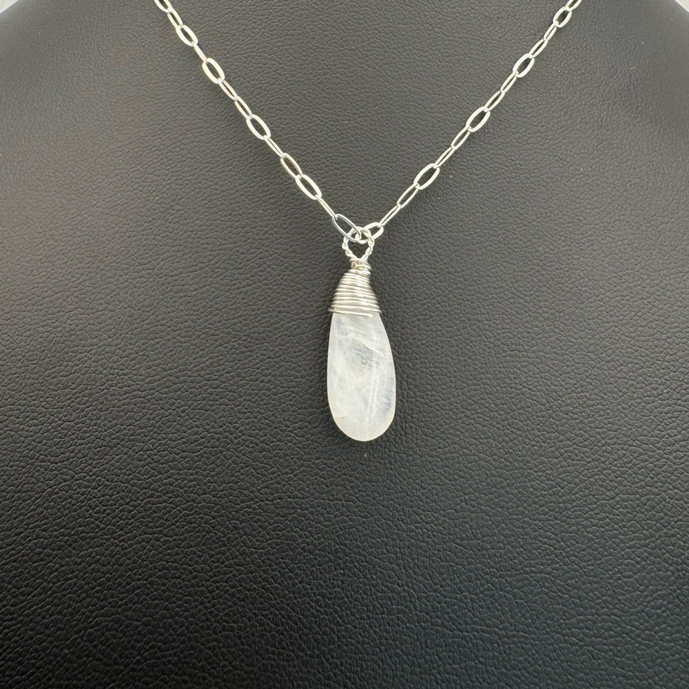 Moonstone Paperclip Necklace (N5020)