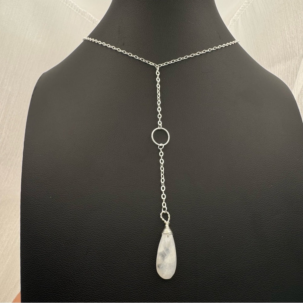Moonstone Lariat Necklace (L5015)