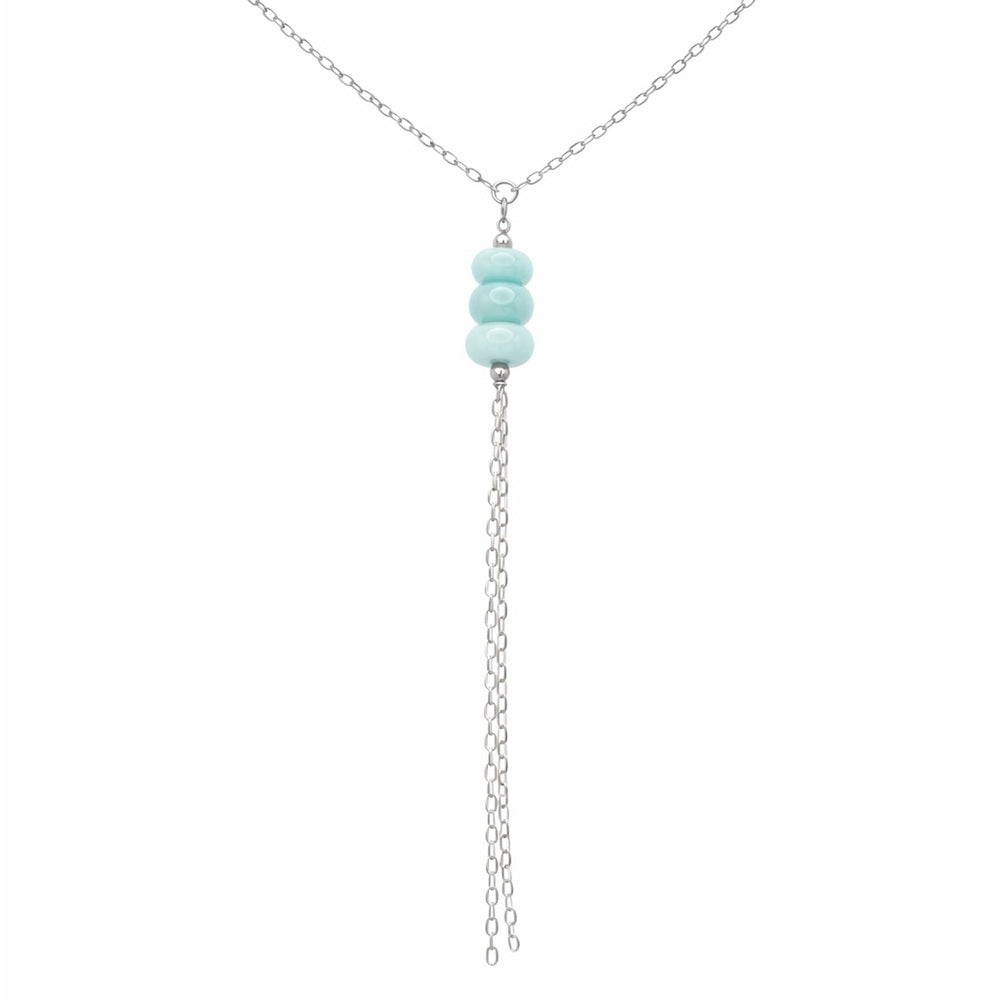 Larimar Necklace Lariat Tassel (L1717)