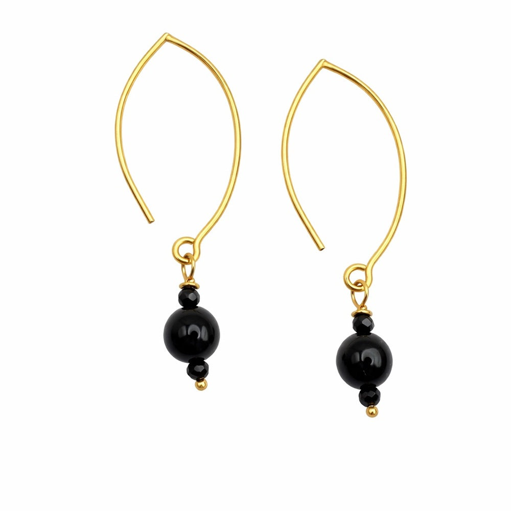 Black Onyx Dangle Earrings (HT3000)