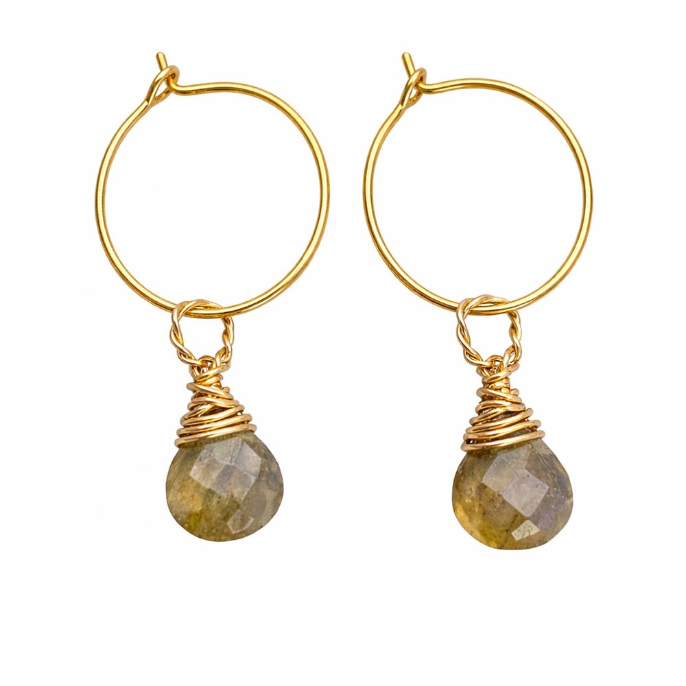 Labradorite Hoop Earrings (HP2408)