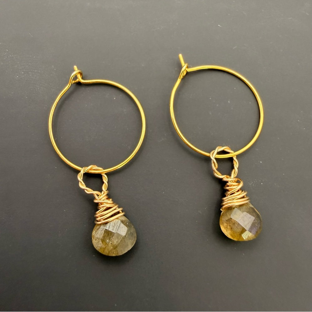 Labradorite Hoop Earrings (HP2408)