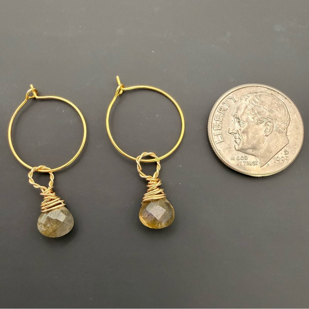 Labradorite Hoop Earrings (HP2408)