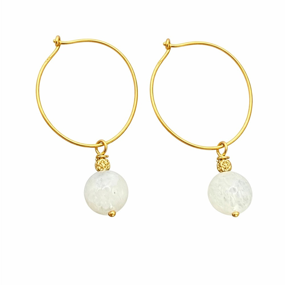 Moonstone Hoop Earrings (HP2080)