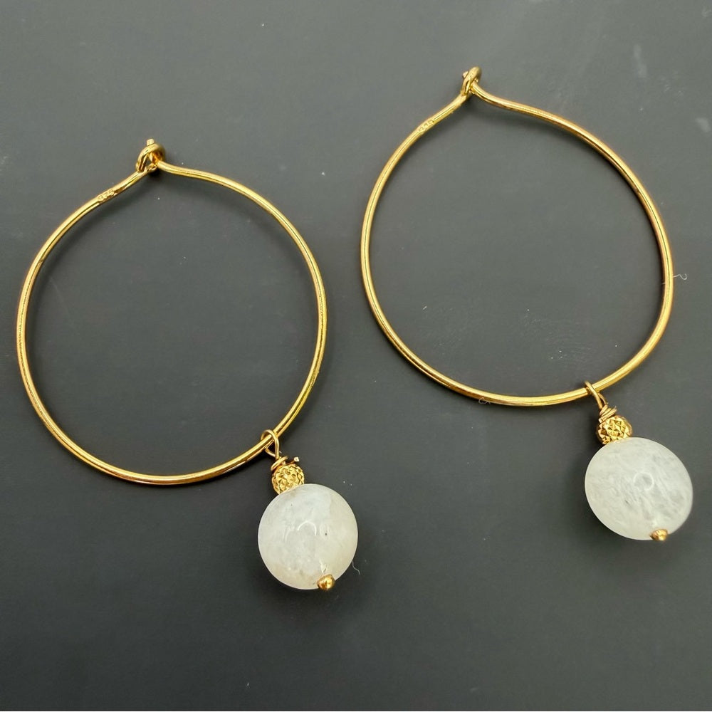 Moonstone Hoop Earrings (HP2080)