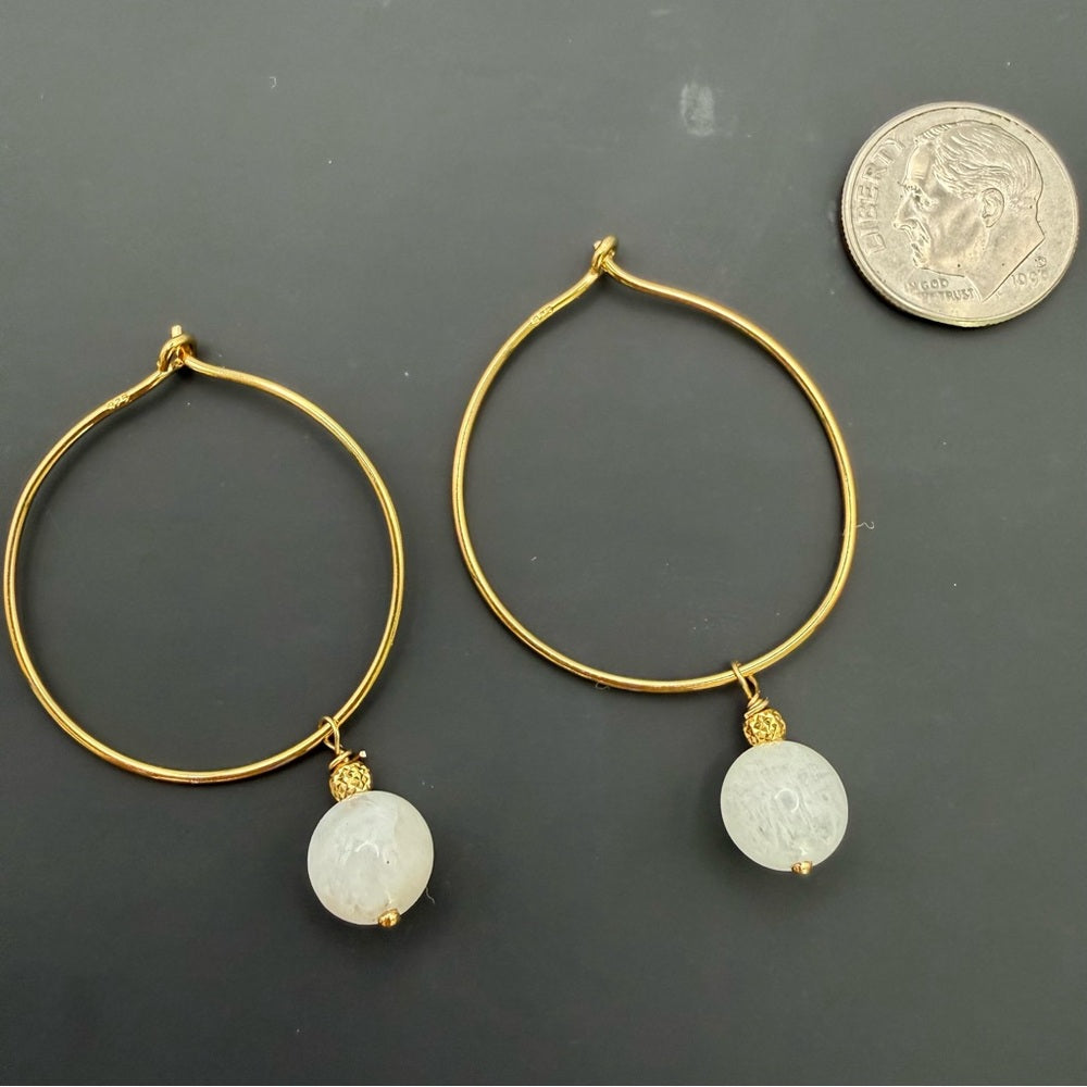 Moonstone Hoop Earrings (HP2080)