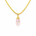 Rose Quartz Snake Chain Necklace (N5018)