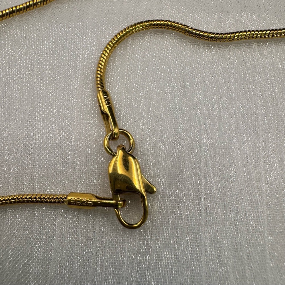 Rose Quartz Snake Chain Necklace (N5018)