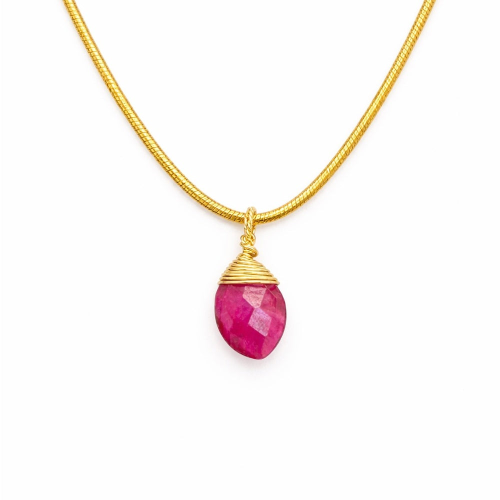 Ruby Snake Chain Necklace (N1137)
