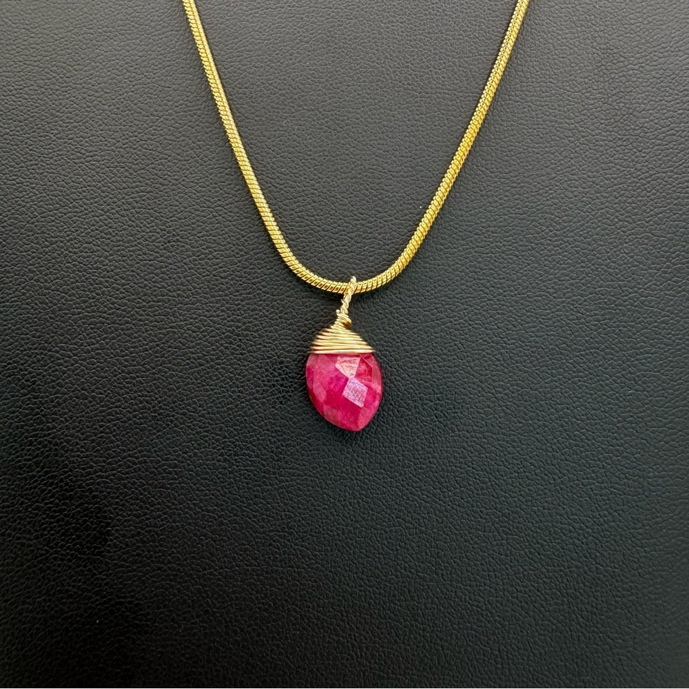 Ruby Snake Chain Necklace (N1137)