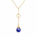 Sapphire Paperclip Lariat Necklace (L2412)