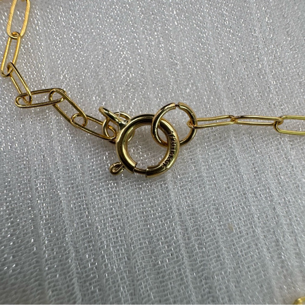 Sapphire Paperclip Lariat Necklace (L2412)