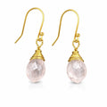 Rose Quartz Hook Earrings (HK5017)