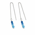 Aquamarine Bead Threader Earrings (TH1177)