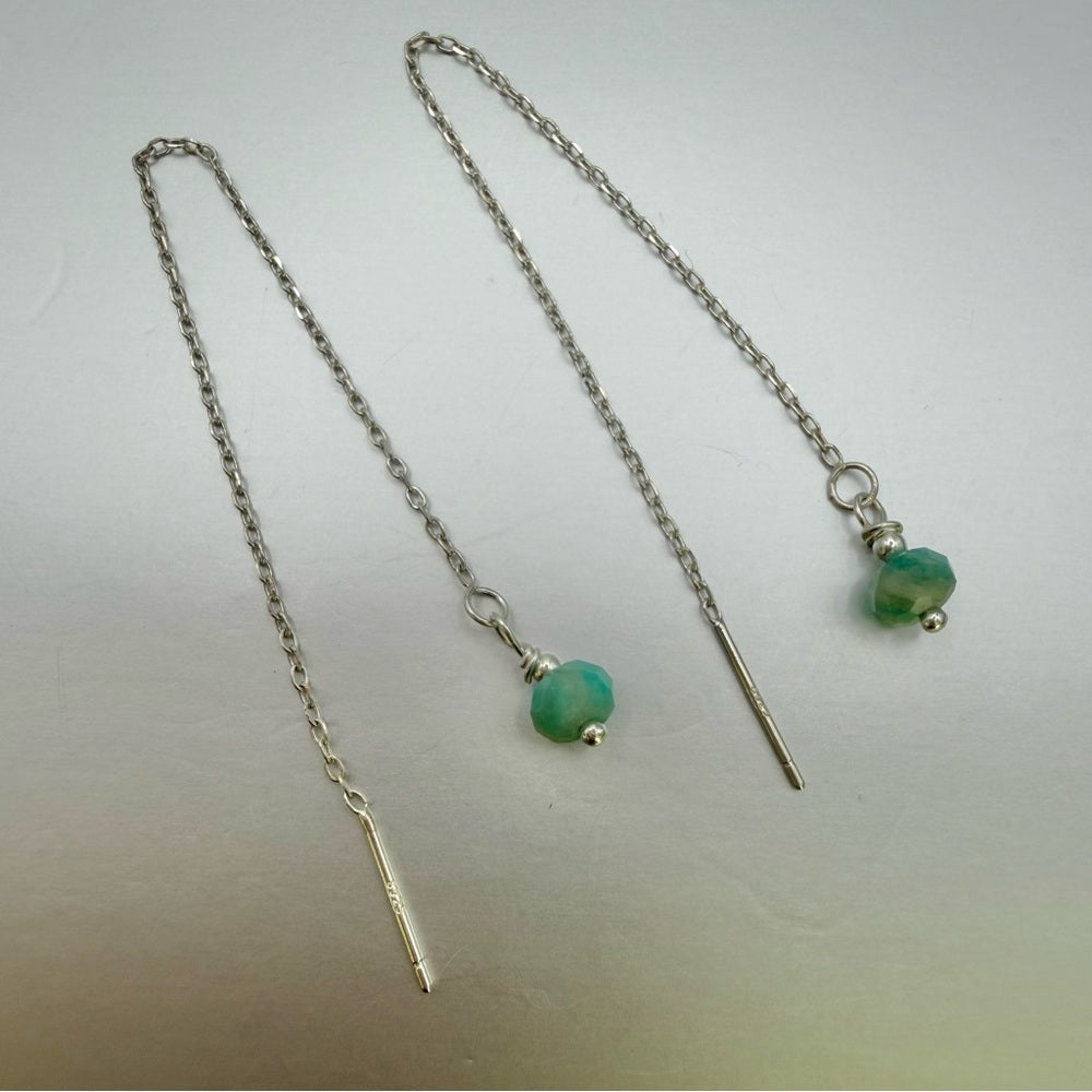 Amazonite Threader Earrings (TH1050)
