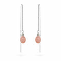Pink Opal Cabochon Threader Earrings (TH2110)