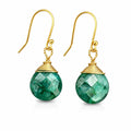 Emerald Wrapped Hook Earrings (HK9710)
