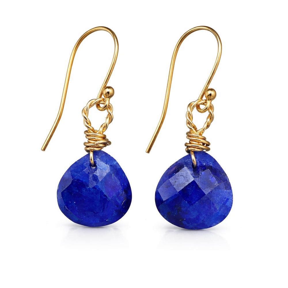 Sapphire Dangle Hook Earrings (HK5088)