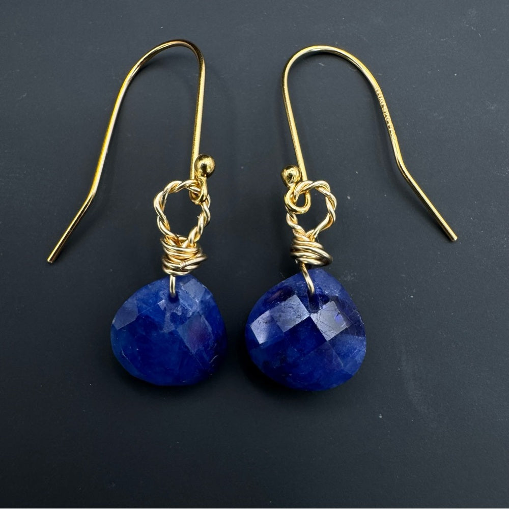 Sapphire Dangle Hook Earrings (HK5088)