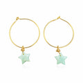 Amazonite Star Hoop Earrings (HP4055)