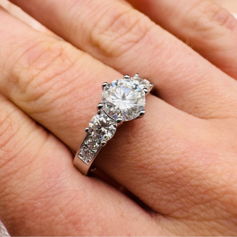 2.52 CT Moissanite Bezzle Set Cross Pendant