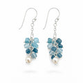 Santa Marie Aquamarine and Freshwater Pearl Hoops (HP6032)