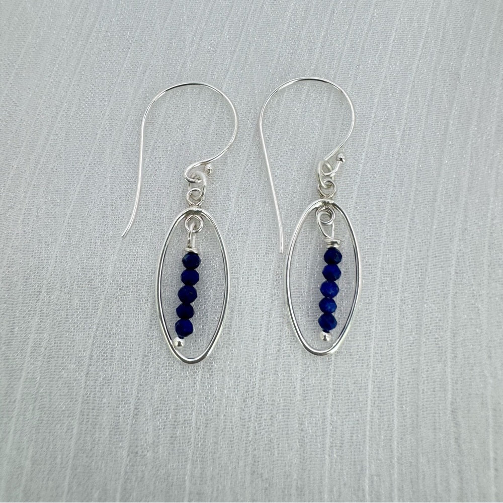 Lapis Chandelier Earrings (HK10411)