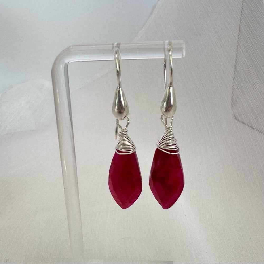 Ruby Teardrop Earrings (HK3010)