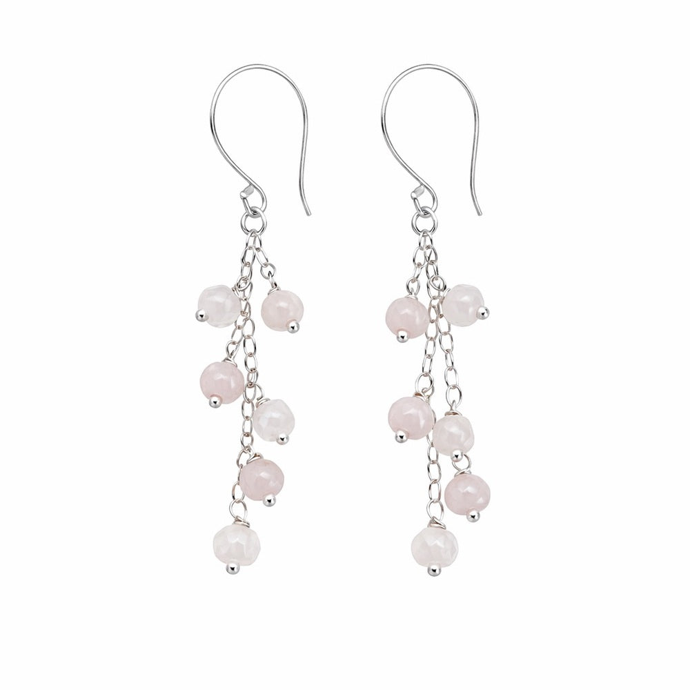 Rose Quartz Cluster Earrings (HK4021)